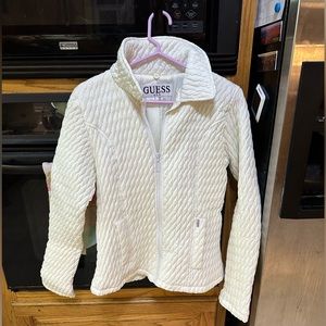 Guess White cross stitch puffer jacket